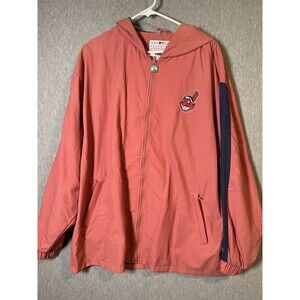 Vintage Puma MLB Cleveland Indians Windbreaker Jacket Men's M Full Zip Hooded